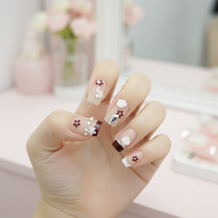 Mocha Bloom Press-On Nails
