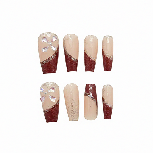 Mocha Glam Press-On Nails