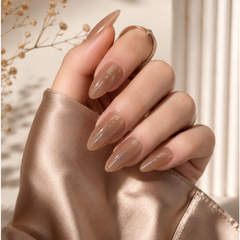 Mocha Stripe Press-On Nails