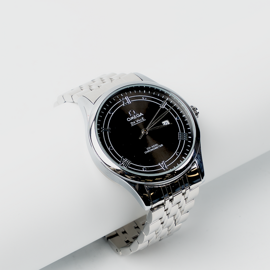 Omega – Black Dial Steel Watch