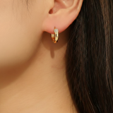 Crystal Gold Hoops