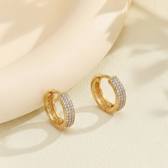 Pave Gold Huggie Hoops