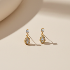 Pave Teardrop Dangle Earrings