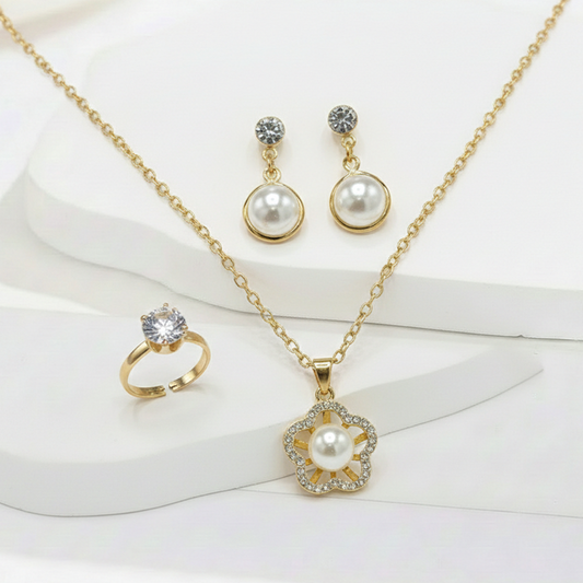 Pearl Flower Jewelry Set