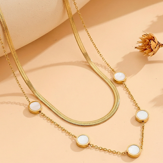 Pearl Inlay Layered Pendants