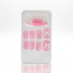 Pink Glitter Press-On Nails