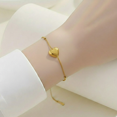 Puffy Heart Beaded Bracelet