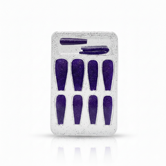 Purple Glitter Coffin Press-On Nails