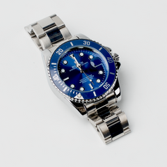 Blue Dial Metal Strap Watch
