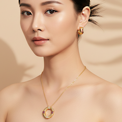Ruby & Crystal Circle Set
