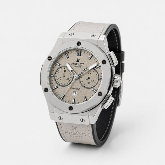 Silver-Tone Chronograph Watch Description