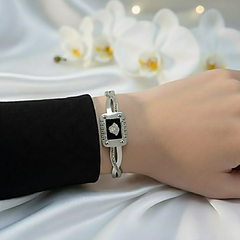 Silver Medallion Crystal Bracelet