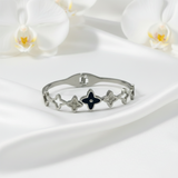 Silver Clover Motif Bangle