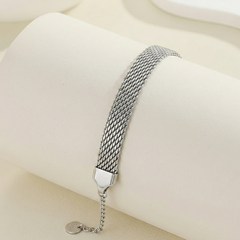 Silver Woven Mesh Bracelet
