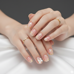 Sweet Daisy Bow Press-On Nails