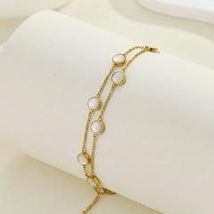 White Disc Layer Bracelet
