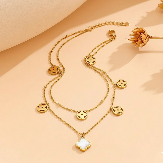 White Gold Clover Pendant