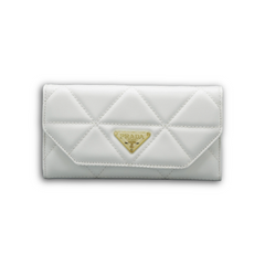 White Luxury Tri-Fold Wallet