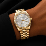 Gold-Tone Silver Dial Watch