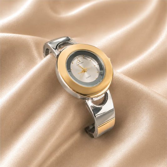 Two-Tone Women’s Round Dial Classic Bracelet Watch