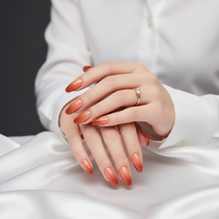 Amber Ombre Almond Press-On Nails