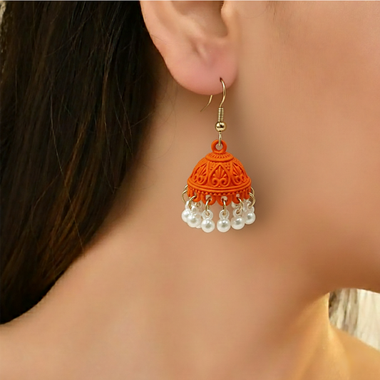 Amber Pearl Jhumka