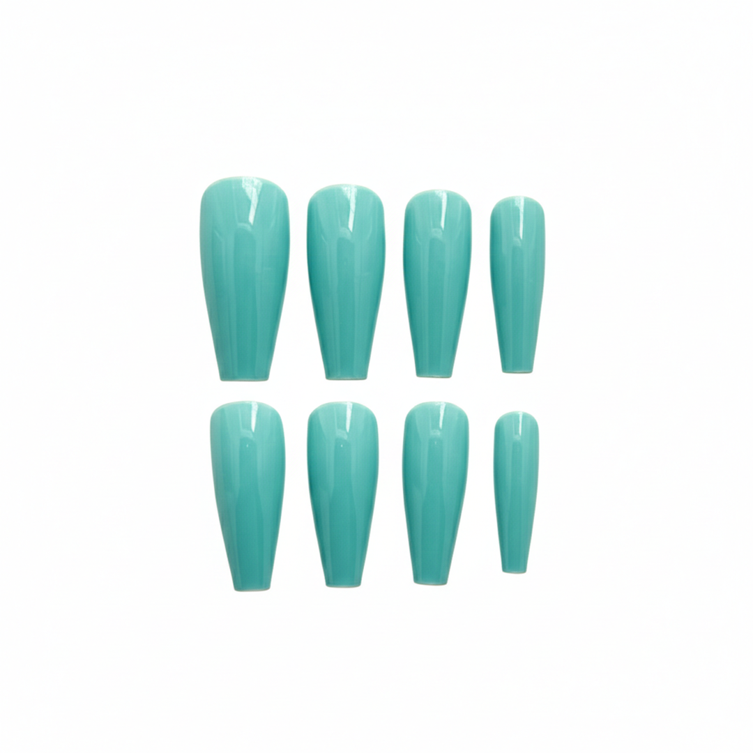 Aqua Coffin Press-On Nails