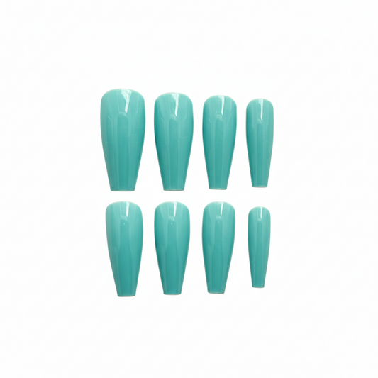 Aqua Coffin Press-On Nails