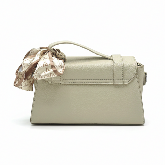 Cream Pebbled Flap Bag
