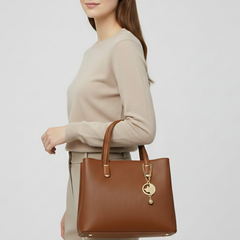 Brown Ribbed Tote