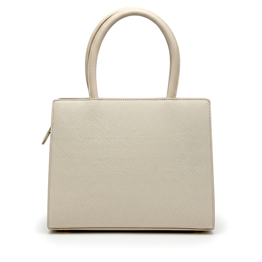Beige Structured Handbag