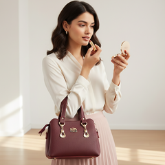 Burgundy Top Handle Bag