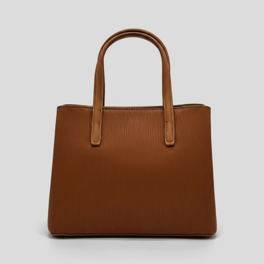 Brown Ribbed Tote