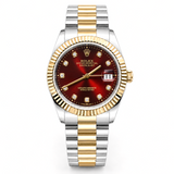 Two-Tone Crimson Dial Watch