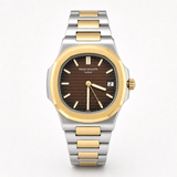 Two-Tone Burgundy Dial Watch