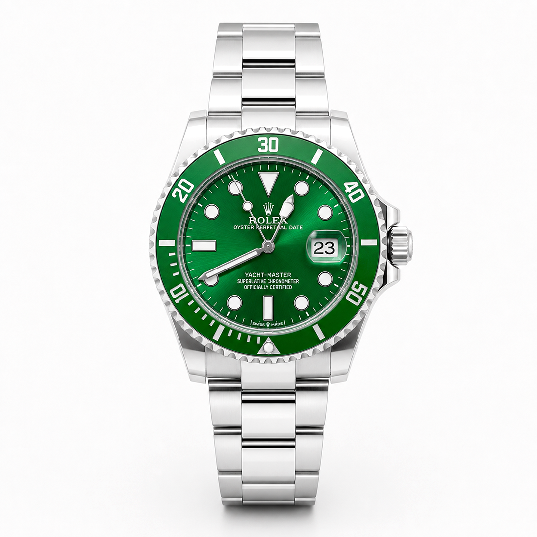 Green Dial Stainless Steel Watch
