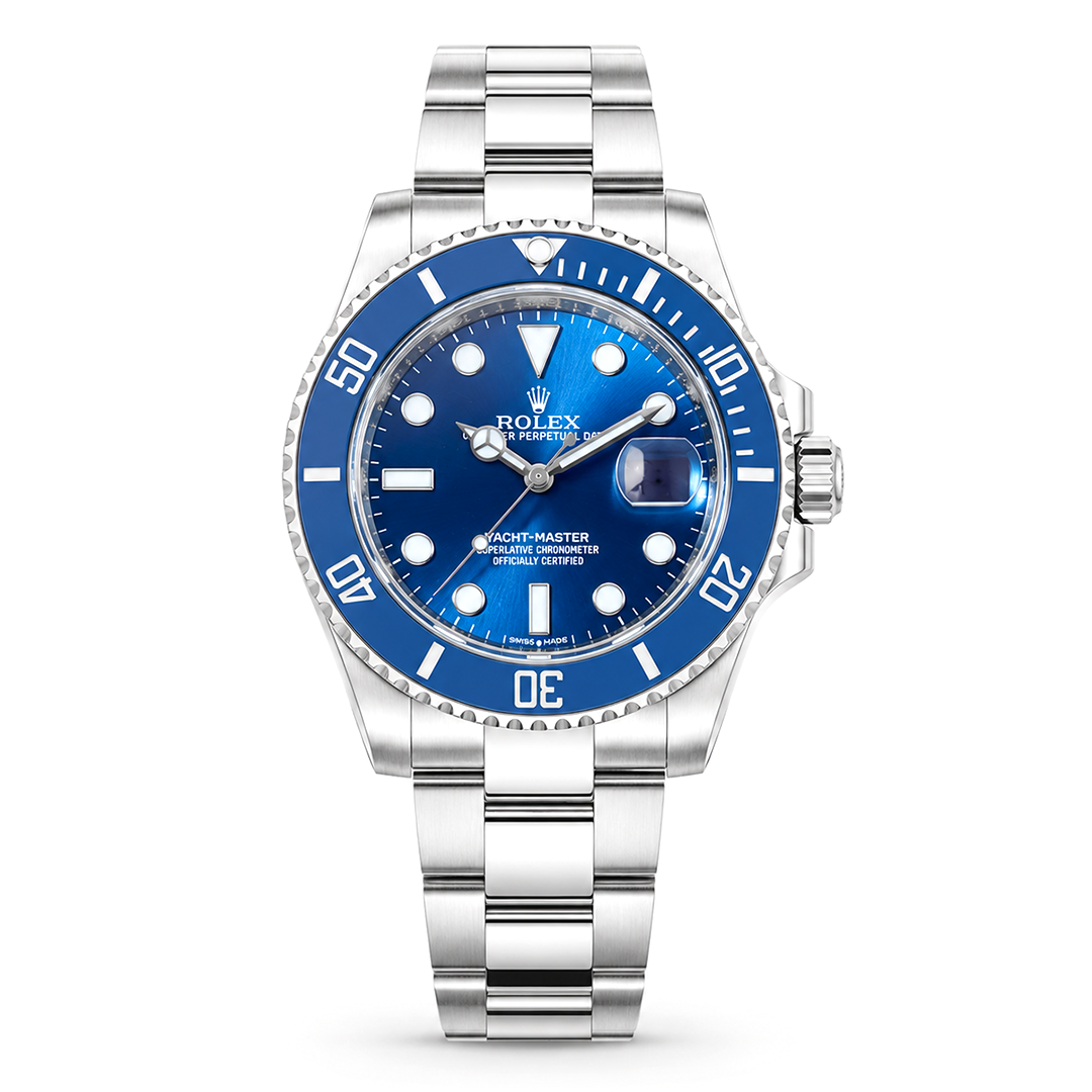 Blue Dial Metal Strap Watch