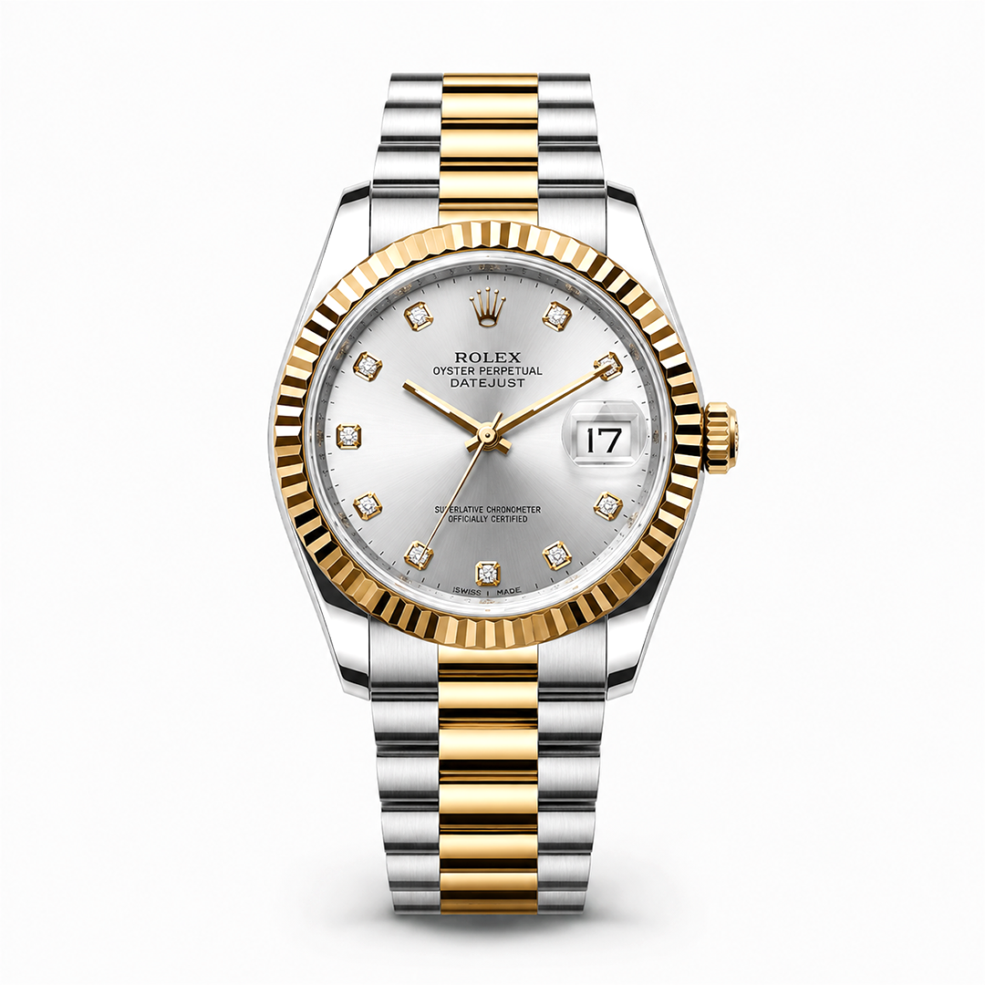 Gold-Tone Silver Dial Watch