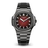 Burgundy Dial Dark Grey Watch