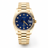 Gold Blue Dial Watch