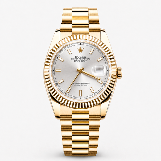 Gold-Tone Silver Dial Watch