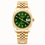 Gold-Tone Green Dial Watch