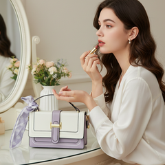 Two-Tone Scarf Shoulder Bag