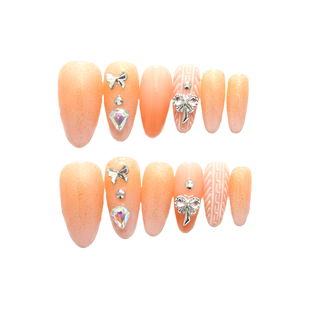 Peachy Knit Charm Press-Ons