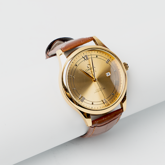 Omega – Gold Brown Leather