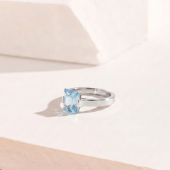 Azure Solitaire Ring