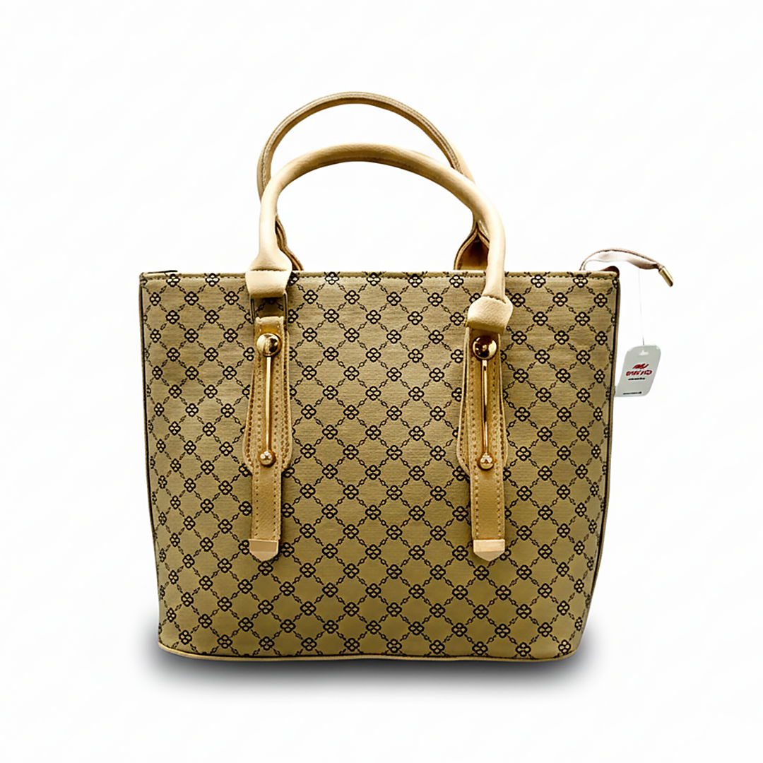 Beige Patterned Handbag