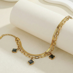 black cleef clover bracelet gold everyco
