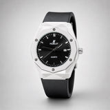 Black Dial Geometric Bezel Watch