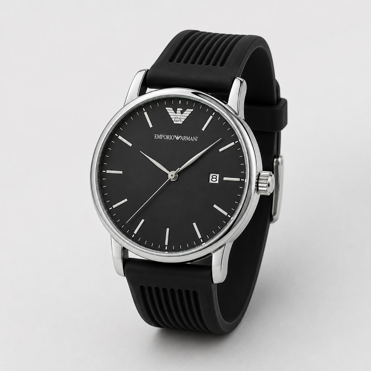 Black Dial Silicone Strap Watch